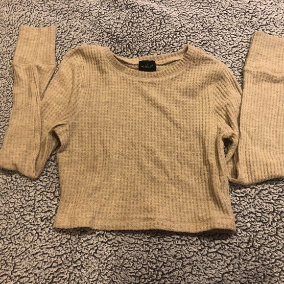 Out From Under Tan Cropped Sweater - Picture 3 of 3